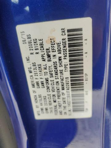 1HGCT2B8XFA009019 - 2015 HONDA ACCORD EXL 蓝色 照片 12