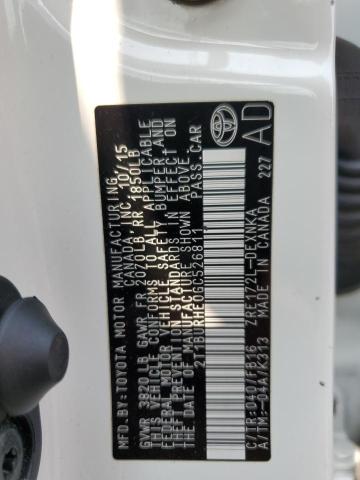 2T1BURHE0GC526811 - 2016 TOYOTA COROLLA L 白色 照片 12