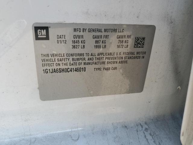 1G1JA6SH0C4146010 - 2012 CHEVROLET SONIC LS WHITE photo 12