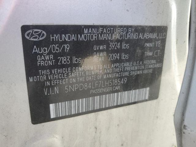 5NPD84LF7LH518549 - 2020 HYUNDAI ELANTRA SEL SILVER photo 12