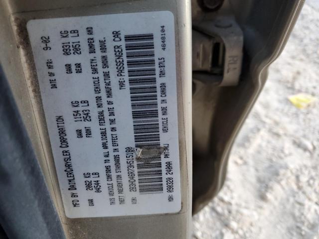 2B3HD46R73H515180 - 2003 DODGE INTREPID SE TAN photo 13