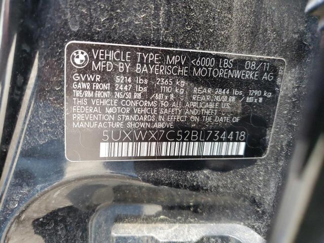 5UXWX7C52BL734418 - 2011 BMW X3 XDRIVE35I BLACK photo 13