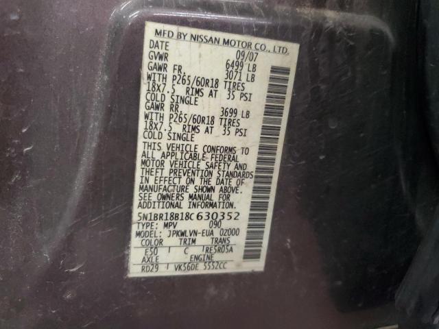 5N1BR18B18C630352 - 2008 NISSAN PATHFINDER LE BROWN photo 12