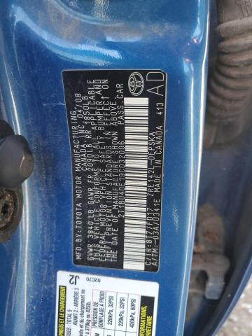 2T1BU40E19C032006 - 2009 TOYOTA COROLLA BASE Mavi foto 12