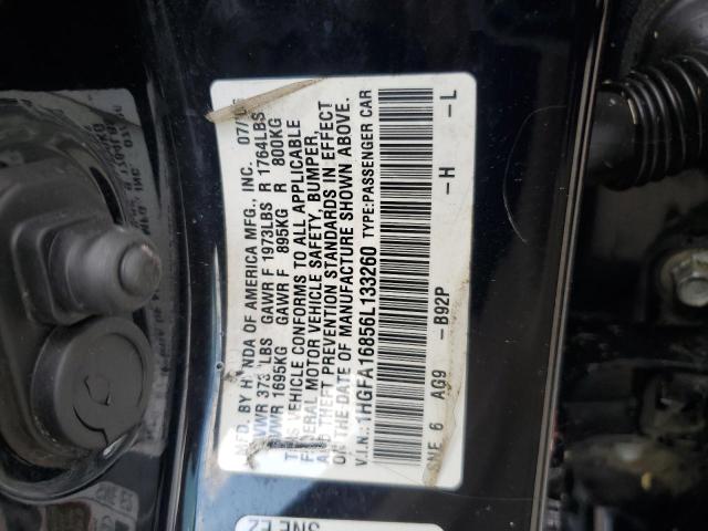 1HGFA16856L133260 - 2006 HOND CIVIC EX BLACK photo 12