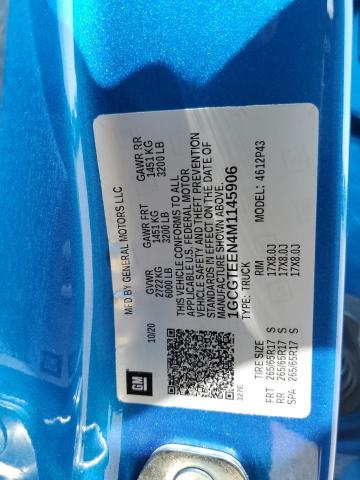 1GCGTEEN4M1145906 - 2021 CHEVROLET COLORADO ZR2 BLUE photo 12