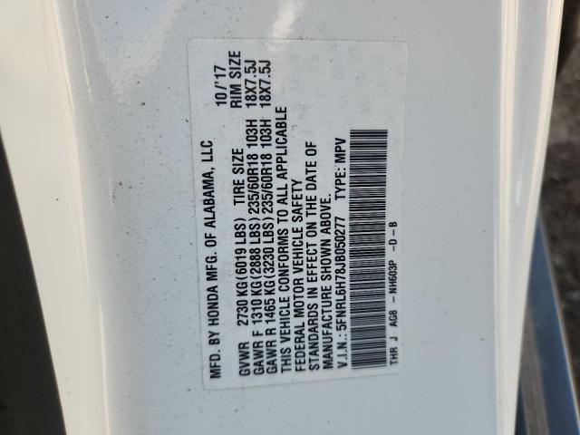 5FNRL6H78JB050277 - 2018 HONDA ODYSSEY EXL 白色 照片 13