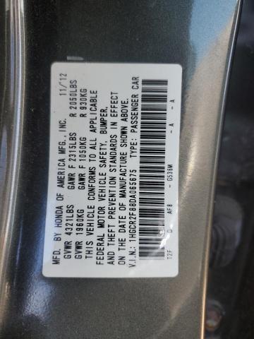 1HGCR2F88DA065675 - 2013 HONDA ACCORD EXL 灰色 照片 12