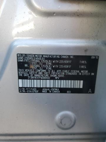 2T3RFREV7FW389402 - 2015 TOYOTA RAV4 XLE Srebrny zdjęcie 12