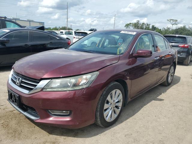 1HGCR3F80DA038475 - 2013 HONDA ACCORD EXL BURGUNDY photo 1