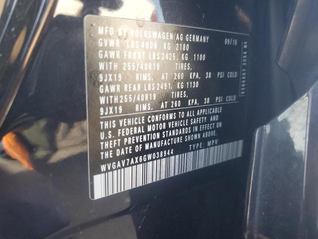 WVGAV7AX6GW038944 - 2016 VOLKSWAGEN TIGUAN S BLACK photo 13