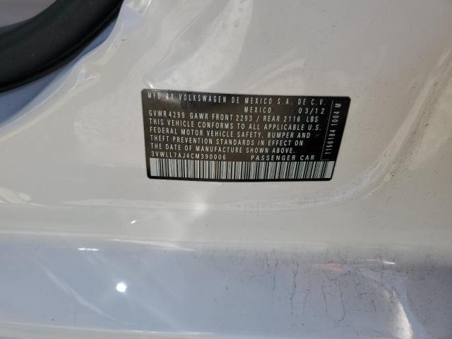 3VWLL7AJ4CM390006 - 2012 VOLKSWAGEN JETTA TDI Սպիտակ լուսանկար 12