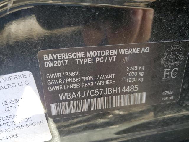 WBA4J7C57JBH14485 - 2018 BMW 440XI GRAN COUPE BLACK photo 12