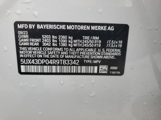 5UX43DP04R9T83342 - 2024 BMW X3 SDRIVE30I WHITE photo 13