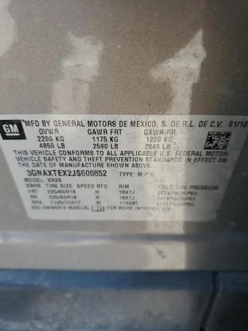 3GNAXTEX2JS600852 - 2018 CHEVROLET EQUINOX LT SILVER photo 13