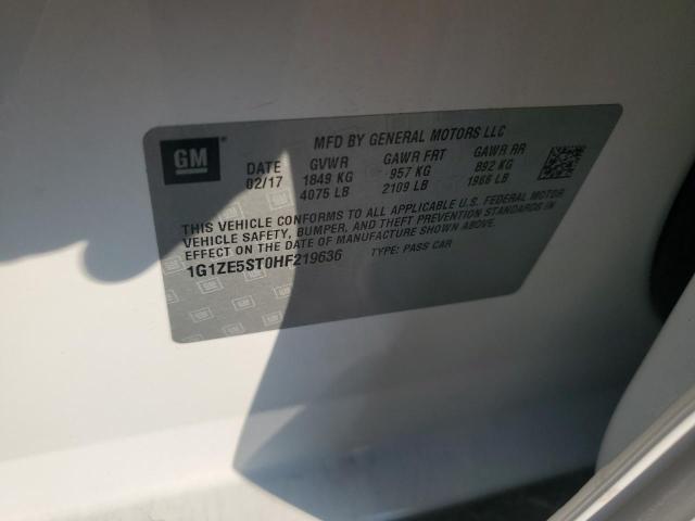 1G1ZE5ST0HF219636 - 2017 CHEVROLET MALIBU LT WHITE photo 12