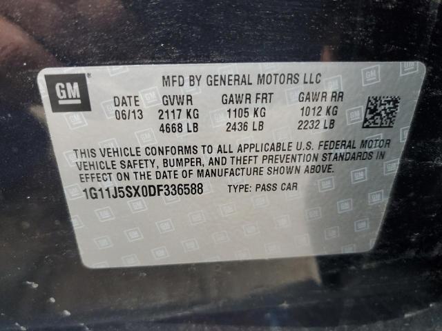 1G11J5SX0DF336588 - 2013 CHEVROLET MALIBU LTZ შავი ფოტო 12