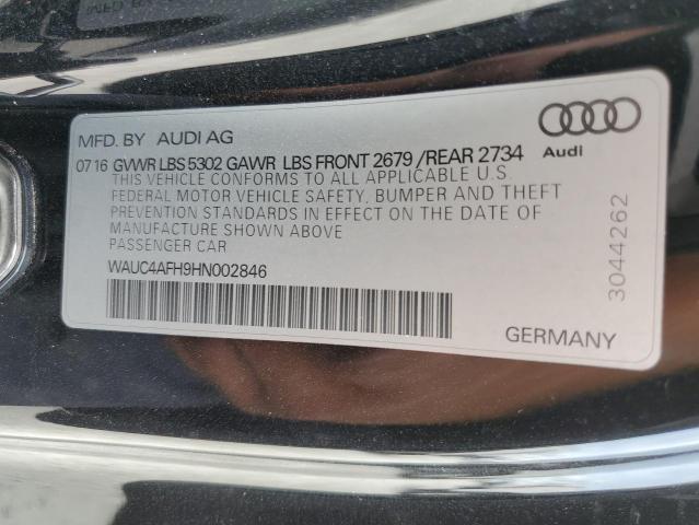 WAUC4AFH9HN002846 - 2017 AUDI S5 BLACK photo 13