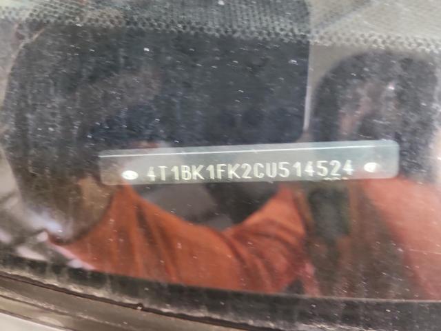 4T1BK1FK2CU514524 - 2012 TOYOTA CAMRY SE ვერცხლისფერი ფოტო 12