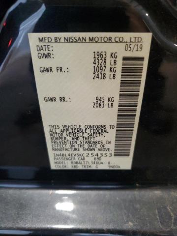 1N4BL4EV3KC254353 - 2019 NISSAN ALTIMA SL CHARCOAL photo 13