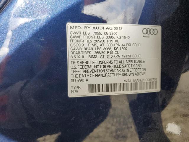 WA1LMAFE2ED001770 - 2014 AUDI Q7 PREMIUM PLUS BLUE photo 14