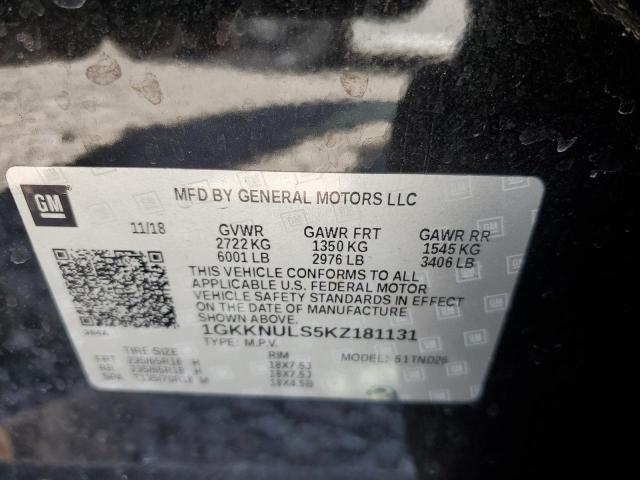 1GKKNULS5KZ181131 - 2019 GMC ACADIA SLT-1 Սև լուսանկար 12