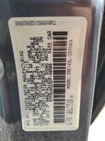 5YFBU4EE9DP140908 - 2013 TOYOTA COROLLA BASE رمادي صورة 12