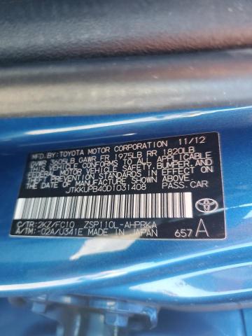 JTKKUPB40D1031408 - 2013 TOYOTA SCION XD BLUE photo 12