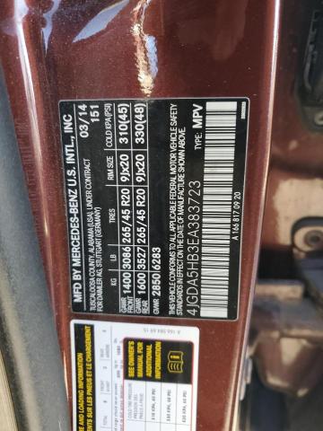 4JGDA5HB3EA383723 - 2014 MERCEDES-BENZ ML 350 4MATIC BURGUNDY photo 13