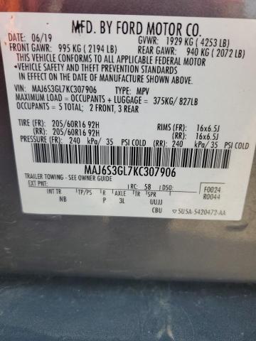 MAJ6S3GL7KC307906 - 2019 FORD ECOSPORT SE Grau Foto 13