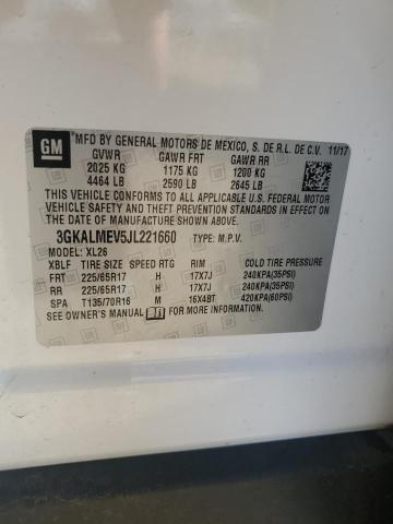 3GKALMEV5JL221660 - 2018 GMC TERRAIN SLE WHITE photo 13