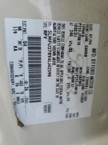 5LMFU27R94LJ42598 - 2004 LINCOLN NAVIGATOR კრემისფერი ფოტო 13