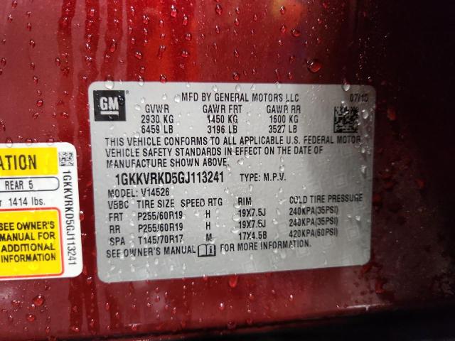 1GKKVRKD5GJ113241 - 2016 GMC ACADIA SLT-1 RED photo 13