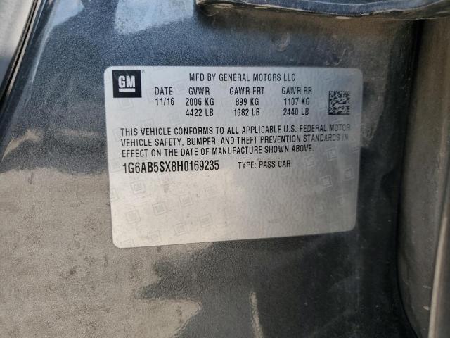 1G6AB5SX8H0169235 - 2017 CADILLAC ATS LUXURY GRAY photo 14