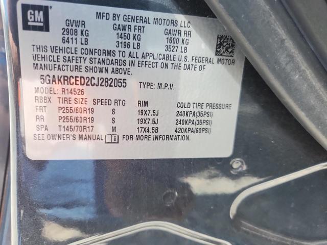 5GAKRCED2CJ282055 - 2012 BUICK ENCLAVE GRAY photo 12