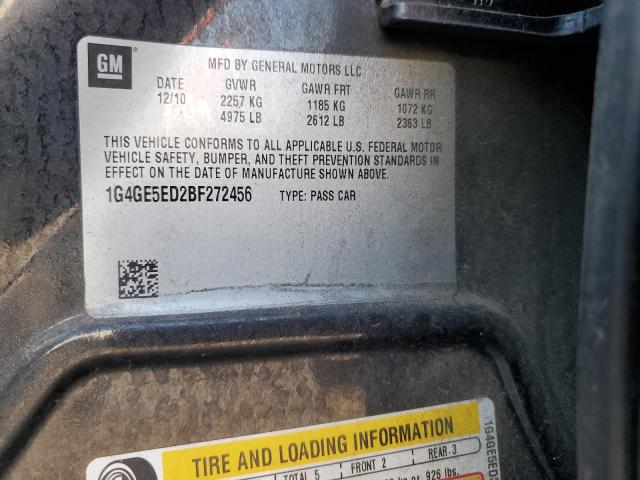 1G4GE5ED2BF272456 - 2011 BUICK LACROSSE CXS Czarny zdjęcie 12