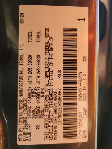 5TFNC5DB3RX081067 - 2024 TOYOTA TUNDRA CREWMAX PLATINUM შავი ფოტო 13