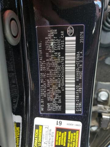4T1DAACK4SU044768 - 2025 TOYOTA CAMRY XSE 黑色 照片 12