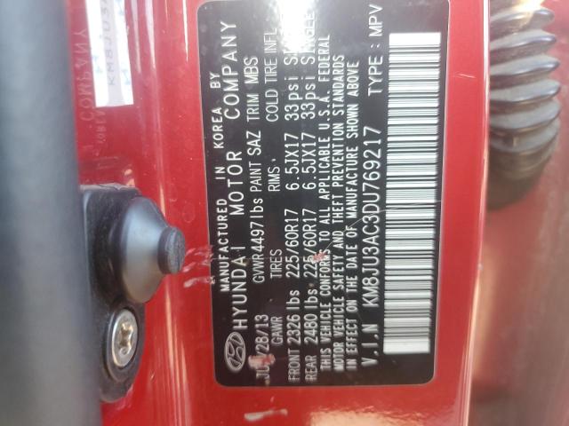 KM8JU3AC3DU769217 - 2013 HYUNDAI TUCSON GLS Qırmızı foto 13