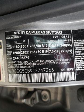 WDCGG5GB9CF747266 - 2012 MERCEDES-BENZ GLK 350 GRAY photo 12