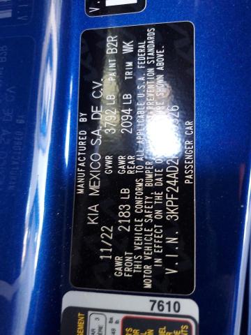 3KPF24AD2PE565526 - 2023 KIA FORTE LX 蓝色 照片 13