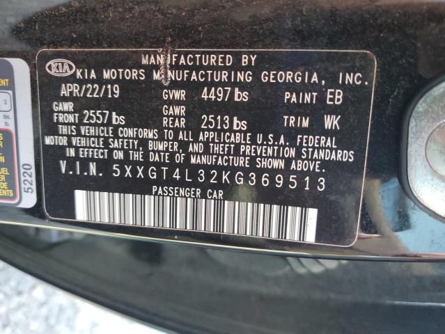 5XXGT4L32KG369513 - 2019 KIA OPTIMA LX Қара фото 12