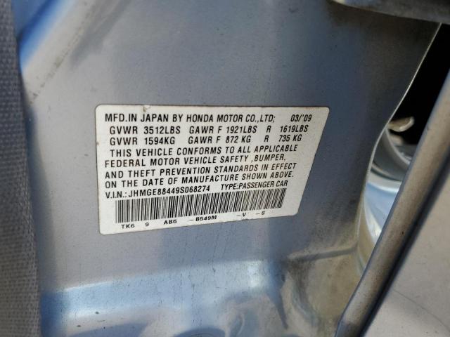 JHMGE88449S068274 - 2009 HONDA FIT SPORT BLUE photo 14