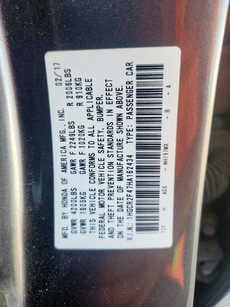 1HGCR2F47HA162434 - 2017 HONDA ACCORD LX 灰色 照片 13
