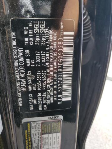 5XYZUDLB7DG093289 - 2013 HYUNDAI SANTA FE S BLACK photo 13