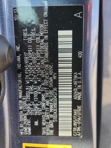 5TDZA3EH9DS045736 - 2013 TOYOTA HIGHLANDER BASE 蓝色 照片 13