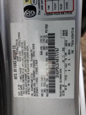 3FADP0L37AR177767 - 2010 FORD FUSION HYBRID SILVER photo 12