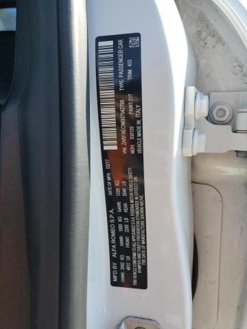 ZARFAECN6H7542790 - 2017 ALFA ROMEO GIULIA TI Blanco foto 12