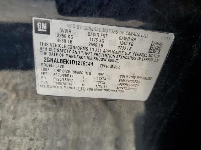 2GNALBEK1D1218144 - 2013 CHEVROLET EQUINOX LS Қара фото 13