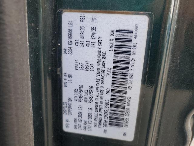 3B7HF13Y2XG137813 - 1999 DODGE RAM 1500 მწვანე ფოტო 12